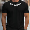 Men's 100% cotton summer loose size Los Angeles Graphic printed slim fit casual sports round neck short sleeved T-shirt top