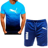 sportswear fitness set running suit casual T-shirt+shorts set breathable jogging sportswear 2-piece set for men