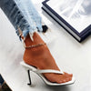 Stylish Women's Heel Flip Flops Black High Heels White Sandals Women Mules Slippers Ladies Summer Shoes 36-42 Calzado Mujer