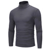 New Fashion Base Tee Shirt Men Slim Fit Polyester High Neck Pullover Turtleneck Sweater Tops Shirt For Male Spring Autumn TShirt