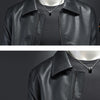 Minglu Spring Autumn Faux Leather Men's Jackets Luxury Solid Color Turn Down Collar Zipper Male Overcoats Motorcycle Man Coats