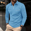 Men's Fashion POLO Shirt Autumn Long Sleeve Lapel Zipper Pocket Business Casual Shirt Golf T-shirt Pullover Street Wear XS-XL