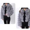 Maomaokong Real Fur Jacket  Women Winter Short Natural real Fox Fur Lady Zipper Fur Coat Female Warm Jacket  with Collar