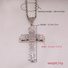 1 Simple Style MEN'S Rhinestone Christian Cross Rhinestone Pendant Necklace Personality Fashion Street Domineering Chain Jewelry