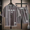 Mens Tracksuit T-shirt and Shorts Two Piece Set Truck Man Car Logo Men Sports Suit Fashion Breathable Sets