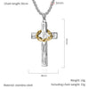 Men Jesus Christ Cross Necklace Stainless Steel Pendant Chain Crown of Thorns