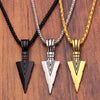 Punk Arrow Shape Necklace For Men Gold Color Alloy Arrow Pendant Party Jewelry Gift Retro Personality Long Chain Necklaces