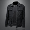 Minglu Spring Autumn Faux Leather Men's Jackets Luxury Long Sleeve Solid Color Zipper Casual Motorcycle Male Overcoats Man Coats