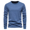 Men‘s T-shirts 100% Cotton Long Sleeve Casual Tops Spring Autumn Classic Men Clothing Solid Color High Quality Backing T-Shirt