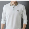 Lapel Long-sleeved Polo Shirt Fashion Embroidery Men's Casual Loose Breathable Polo T-shirt