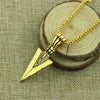 Punk Arrow Shape Necklace For Men Gold Color Alloy Arrow Pendant Party Jewelry Gift Retro Personality Long Chain Necklaces