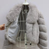 FURHYCFOX Hot sales Fashion New Women's Winter Warm Natural Fur Jackets Lady Luxry Crop Coat Turn-down Collar Fox Fur Coats