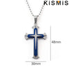 KISMIS 1PC Stainless Steel Cross Necklace Pendant Jewelry Catholic and Christian Jesus Amulet