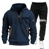 New Men's Autumn Winter Sets Zipper Hoodie+Pants Pieces Casual Tracksuit Male Sportswear warm Clothing Sweat Suit