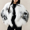 ZVAQS Natural Raccoon Fur Coat Women Winter Luxury Clothes White V Neck Fur Jacket Old Money Style Outerwears 2024 шуба женская