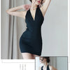 Summer Deep V backless Dress Women sexy uniform seductive nightclub attire secretary attire OL attire clothes Woman party dress