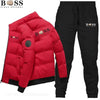 BSS FLEXX APPAREL Men's Fashion Warm New Windproof High Quality Polyester Zipper Jacket and Pants 2-p