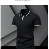 POLO shirt men's summer fashion ice silk quick drying short sleeved T-shirt solid color loose business collar pure cotton top