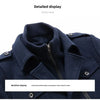 Men's Autumn/Winter Business Woolen Overcoat Fashionable Double Collar Anti-Cold Nestle Jacket Cross-Border Woolen Overcoat