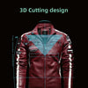 Autumn Winter Fleece Men's Motorcycle Leather Jacket Embroidery Racing Coat Windbreaker Outwear Faux Leather Biker Jacket