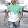 Summer Men's T Shirt Casual Round Neck Loose Tops Fashion Color Contrast Print T Shirt For Men Funny 3D Tee Street Trend Clothes