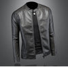 Minglu Stand Collar Spring Autumn Men's Jackets Luxury Solid Color Zipper Biker Male Coats Fashion Faux Leather Man Overcoat 4XL