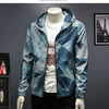 Minglu Spring Autumn Hooded Men's Jackets Luxury Allover Printed Zipper Sport Casual Male Coats Fashion Man Overcoat 4XL