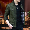 Thin Men's Jacket Korean Style Fashion Stand Collar Spring Autumn Cargo Jacket Coat