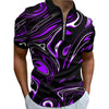 Optical Illusion Men's Abstract 3D Print Zip Polo Outdoor Daily Wear Streetwear Polyester Short Sleeve Turndown Zip Polo Shirts