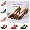 2022 Plus Size 44 Sexy Elegant Women's Fashion Shoes Leopard Print Fashion Pointed Toe High Heels 8.5cm Sandals Chaussure Femme