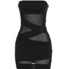 Weird Puss Party Strapless Dress Women Patchwork Mesh Summer Trend Sleeveless Midnight Sexy Hip Mini Bodycon Skinny Clubwear