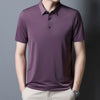 Solid Color Short-sleeved T-shirt Ice Silk Breathable Men's Business Casual Polo Shirt