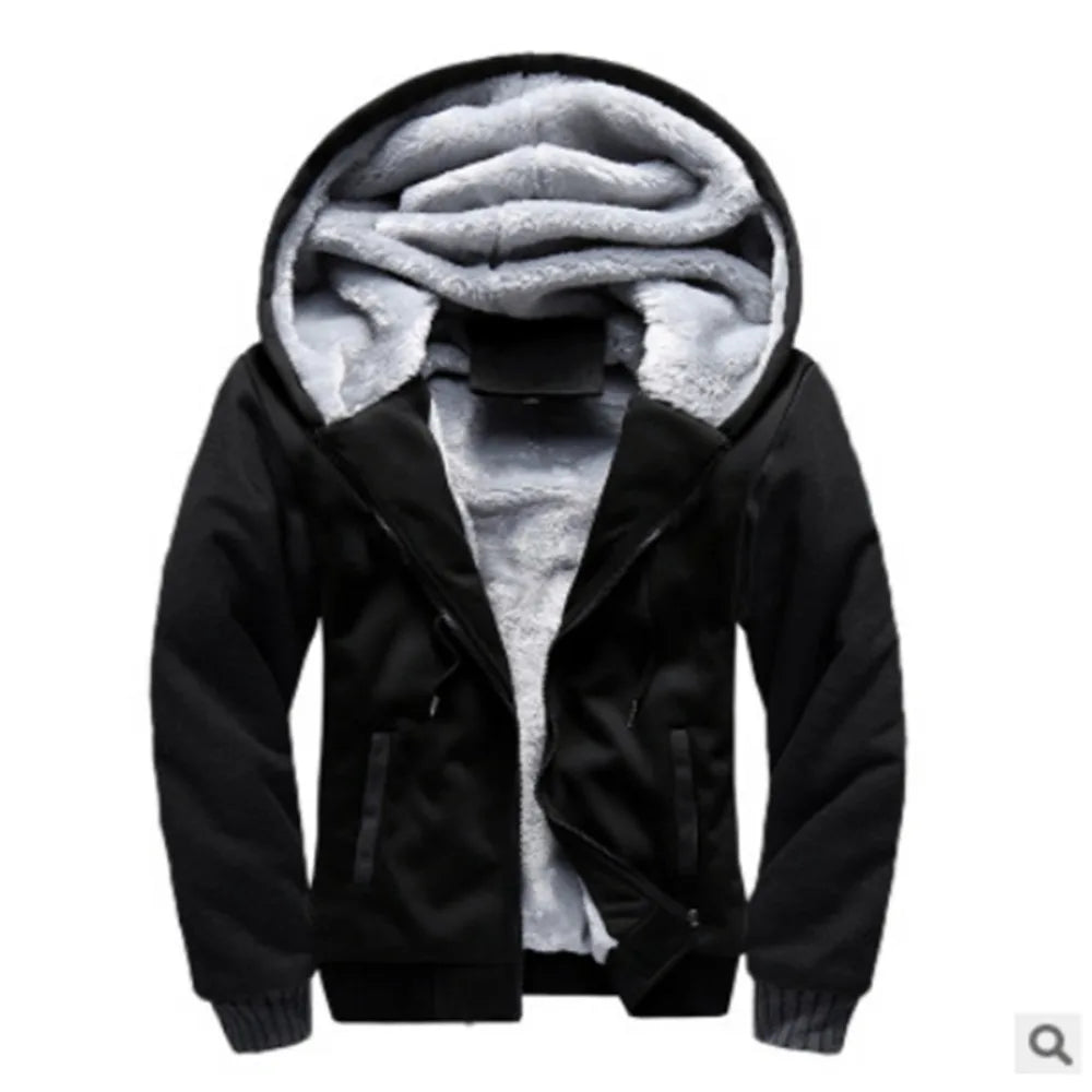 Men's Zip Up Hoodie Heavyweight Winter Sweatshirt Fleece Sherpa Lined Warm Jacket casual sports cardigan sweatshirt jacket