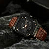 Alloy Quartz Bracelets Casual Leather Strap Cool Black