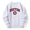 Boston City Us Founded In 1630 Men Hoody Warm Fleece Crew Neck Tracksuit Fashion Classic New Hoodie Sports Street Loose Hoodies