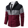 new men's autumn and winter sweater coat trend color matching hooded sweater