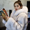 Hot selling Fashion Winter New Real Fox Fur Coat Women Hooded Natural Silver Red Fox Fur Jacket Female Thick Warm Outerwear