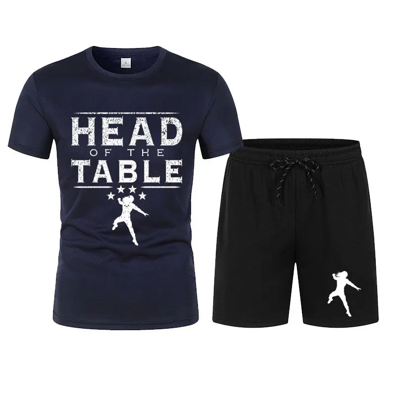 Men's Black Roman Reigns G.O.D. Mode T-Shirt Shorts Set Summer Short Sleeve Man Overiszed Suits New Fashion Clothing Sets