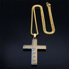 Christian Jesus Cross Necklace Chain for Men Stainless Steel Gold Color Bible Prayer Man Male Jewelry collar hombre N2005S02