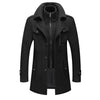 Men's Autumn/Winter Business Woolen Overcoat Fashionable Double Collar Anti-Cold Nestle Jacket Cross-Border Woolen Overcoat