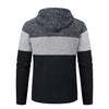 new men's autumn and winter sweater coat trend color matching hooded sweater