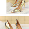 Women High Heels Blue Green Valentine Pumps Luxury Glossy Stiletto Wedding Bridal Nightclub Fashion Simple Solid Color 1829-2