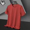 Men's New Waffle Round Neck Short Sleeved T-shirt Summer Comfortable Top