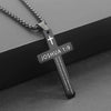 1PC 304L Stainless Steel Bible Verse Necklace for Men Jesus Cross Necklace Men Spiritual Jewelry