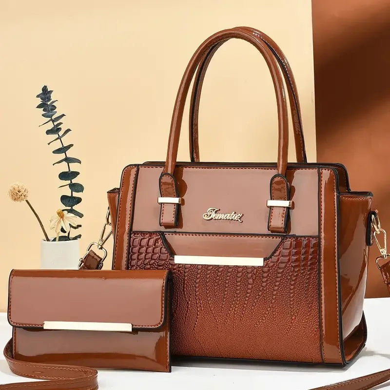 New Two-Piece Set with Large Capacity, Fashionable and Versatile Women's Bag, Simple Commuting Outing, Casual Women's Handbag, Foreign Style Women's Bag