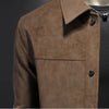 Minglu Faux Leather Khaki Men's Jackets Luxury Spring Autumn Solid Color Turn Down Collar Male Overcoats Motorcycle Man Coats