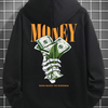 Street Trend Letter Money Printing Hoodie For Men Pocket Drawstring Pullovers Fleece Warm Sweatshirts Autumn Comfortable Clothes