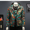 Minglu Hooded Allover Printed Men's Jackets Luxury Hooded Sport Casual Spring Autumn Zipper Male Coats Fashion Man Overcoat 4XL