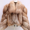 FURHYCFOX Hot sales Fashion New Women's Winter Warm Natural Fur Jackets Lady Luxry Crop Coat Turn-down Collar Fox Fur Coats