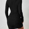 New Sexy Mini Dress For Women Autumn Black Solid Turtleneck Long Sleeves Sheath Dress Club Elegant Bodycon Party Dresses Female